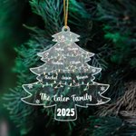 Personalised Christmas Tree Lights Acrylic Ornament with 2-15 Names and Year Christmas Gift for Family Friends