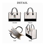 Personalized Stylish Cartoon Barber Large Canvas Tote Bag with Name Travel Accessory Salon Opening Birthday Gift for Hairdresser Friends