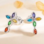 Personliga 5 familjens födelsestenar Korsörhängen Heliga smycken Födelsedag Dopgåva för kvinnor Kristna