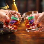 Gepersonaliseerd School Logo 10 oz Old Fashioned Rock Whiskey Glas met Naam Party Verzamelen Accessoires Afstuderen Gift voor Afgestudeerden Alcohol Lovers