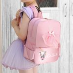 Falda de ballet de malla personalizada Animales de ballet de dibujos animados Nombre Mochila con cremallera y bolsillos laterales Cumpleaños Vuelta al cole Regalo para niños Niñas