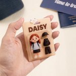 Personalised 3D Effect Cartoon Character Acrylic Traveling Hanging Ornament with Name and Photo Travel Accessories Birthday Gift for Travel Lovers