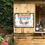 Personalised Retro Cartoon Characters Metal Sign with Name Garden Door Decor Birthday Gift for Friends Family Gardening Lovers