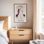 Personalized Cartoon Mom Bride Poster Painting Framed Painting with Name Home Decor Wedding Gift for Bride Mother