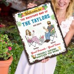 Gepersonaliseerde Retro Cartoon Personages Tinplate Metal Sign met naam Tuindeur Decor Verjaardagscadeau voor familie vrienden tuinieren liefhebbers