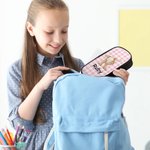 Estuche de lápices personalizado con iniciales de animales y nombre Regalo de vuelta al cole para niños Niñas