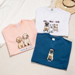 Personalized Embroidered Dog Cat Pet Portrait Photo T-shirt Sweatshirt Hoodie with Name Birthday Holiday Gift for Pet Owners Lovers