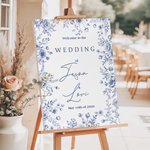 Personalized Toile De Jouy Style Acrylic Canvas Wedding Welcome Sign Poster with Names Wedding Gift for Bride Groom