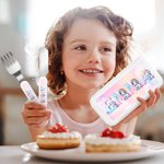 Personalized Dinosaur Fantasy Unicorn Safe Stainless Steel Kid’s Fork Spoon Knife 3 Pcs Cutlery Set with Case and Name Birthday Gift for Kids