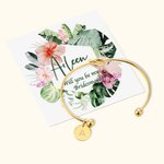 Personalised Engraved Initial The Knot Bracelet with Will You Be My Bridesmaid Card for Bridesmaid Bridal Party Wedding Gift