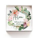 Personalised Engraved Initial The Knot Bracelet with Will You Be My Bridesmaid Card for Bridesmaid Bridal Party Wedding Gift