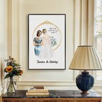 Personalized Cartoon Mom Bride Poster Painting Framed Painting with Name Home Decor Wedding Gift for Bride Mother