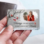 Personalized I Will Carry You With Me Until I See You Again Photo Wallet Card Sympathy Memorial Gift for Family