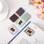 Personalized Cute Highland Cow PU Leather Magnetic Bookmark Clip with Name Birthday Gift for Readers Bookworms Highland Cow Enthusiasts