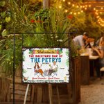 Personalised Retro Cartoon Characters Metal Sign with Name Garden Door Decor Birthday Gift for Friends Family Gardening Lovers