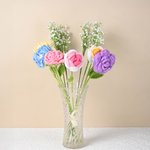 Henkilökohtainen auringonkukka ruusu ikuinen Corchet kukkia teksti nauha asetettu 3 häät puolue suosikki vuosipäivä lahja vieras Bridemaid varten