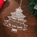 Personalised Christmas Tree Lights Acrylic Ornament with 2-15 Names and Year Christmas Gift for Family Friends