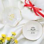 Personalized Scales of Justice Ceramic Dish Jewelry Dish with Name Birthday Graduation Gift for Lawyers Law School Graduates