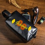 Borsa da toilette in pelle PU personalizzata con nome e tema sport impermeabile con manico essenziale per viaggio regalo per amanti di sport