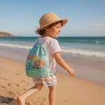 Gepersonaliseerde Cousin Crew Quick Dry 2 in 1 opvouwbare strandhanddoek All-in-One tas met naam Summer Essential Pool Party Verjaardagscadeau voor familie kinderen
