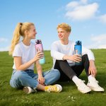 Borraccia sportiva personalizzata con nome fiori di nascita e personaggio cartone animato  indicatore del tempo regalo ideale per donne e uomini