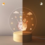 Veilleuse LED en acrylique avec socle en bois Décoration de chambre d'enfant Cadeau d'anniversaire pour Garçons Filles