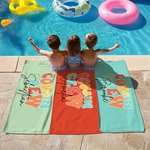 Gepersonaliseerde Cousin Crew Quick Dry 2 in 1 opvouwbare strandhanddoek All-in-One tas met naam Summer Essential Pool Party Verjaardagscadeau voor familie kinderen