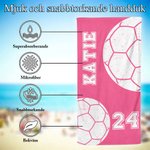 Personlig basket och fotbollsinspirerad extra stor snabbtorkande strandhandduk med nummer och namn reseaccessoar födelsedagspresent för bollälskare