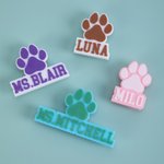 Personalized Cute Dog Paw Bag Charm with Name Accessory for Bogg Birthday Gift for Dog Pet Lovers