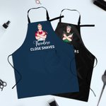 Personalised Cartoon Barber Character Adjustable Apron with Name and Pocket Birthday Barber Shop Opening Gift for Barber