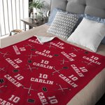 Personnalisé Multicolore Bâton de Hockey sur Glace Couverture Douce avec Nom et Numéro Décoration Maison Anniversaire Cadeau pour les Joueurs de Hockey Fans