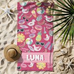 Personalisiertes Schnelltrocknendes Sommer Thema Kinder Strandtuch mit Namen Reise Zubehör Urlaub Geburtstag Geschenk für Jungen Mädchen