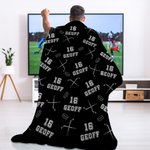 Personnalisé Multicolore Bâton de Hockey sur Glace Couverture Douce avec Nom et Numéro Décoration Maison Anniversaire Cadeau pour les Joueurs de Hockey Fans