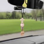 Gepersonaliseerde Silicone Cross Beech houten auto opknoping Ornament met gegraveerde tekst auto-accessoires gebed geloof cadeau voor christelijke