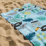 Personalisiertes Schnelltrocknendes Sommer Thema Kinder Strandtuch mit Namen Reise Zubehör Urlaub Geburtstag Geschenk für Jungen Mädchen