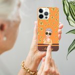 Gepersonaliseerde Cartoon Girl Flying Birth Flower Multicolor TPU telefoonhoesje voor iPhone met naam Fashion accessoires vakantie verjaardagscadeau voor vrouwen