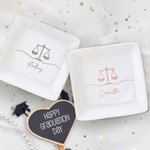 Personalized Scales of Justice Ceramic Dish Jewelry Dish with Name Birthday Graduation Gift for Lawyers Law School Graduates