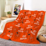 Personnalisé Multicolore Bâton de Hockey sur Glace Couverture Douce avec Nom et Numéro Décoration Maison Anniversaire Cadeau pour les Joueurs de Hockey Fans