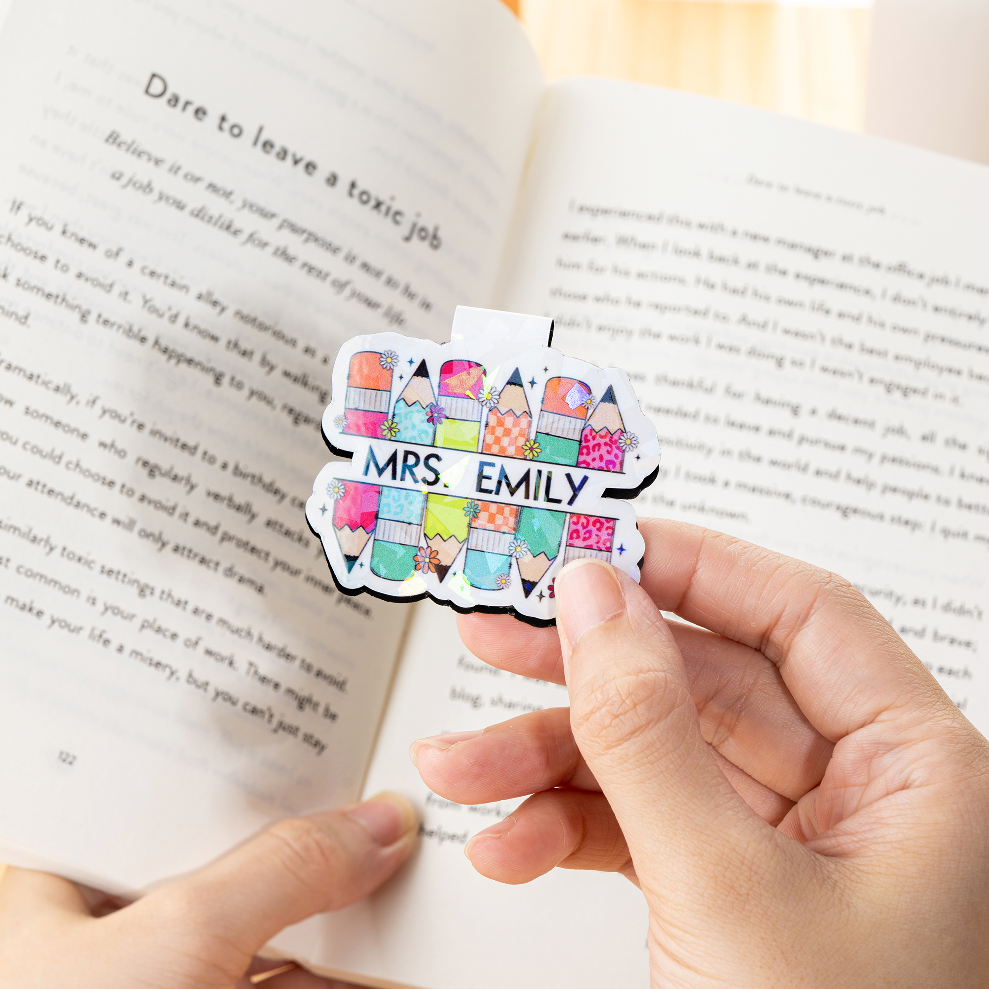 Notebook Clip In. Bookmark Personalized Cute Pencil Teacher Notebook Magnetic Bookmark Clip with ...
