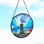 Personalisierte Hund Silhouette Glasmalerei Suncatcher Ornament Home Decor Hund Verlust Memorial Geschenk für Hundeliebhaber