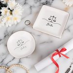 Personalized Scales of Justice Ceramic Dish Jewelry Dish with Name Birthday Graduation Gift for Lawyers Law School Graduates
