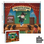 Personlig tecknad gradering pojke flicka karaktär träpussel med namn rumsinredning Kindergarten gradering födelsedagspresent för barn