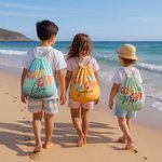 Gepersonaliseerde Cousin Crew Quick Dry 2 in 1 opvouwbare strandhanddoek All-in-One tas met naam Summer Essential Pool Party Verjaardagscadeau voor familie kinderen