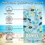 Personalised Summer Theme Oversized Quick Dry Beach Towel with Name Travel Accessories Holiday Gift for Kids