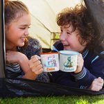 Personlig Fantasy Unicorn Dinosaurie 12 oz Flerfärgad emaljmugg med namn och initialer Födelsedagsbagagagåva till skolan Present till barn