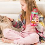 Gourde Personnalisée avec Motif Faon Chaton Mignon et Nom Paille en Silicone et Anse Cadeau Anniversaire Rentrée pour Garçon Fille