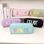 Personalised Large Capacity Pencil Apple Three Compartments Name Pencil Case Pouch Bag School Supplies Back to School Gift for Kids