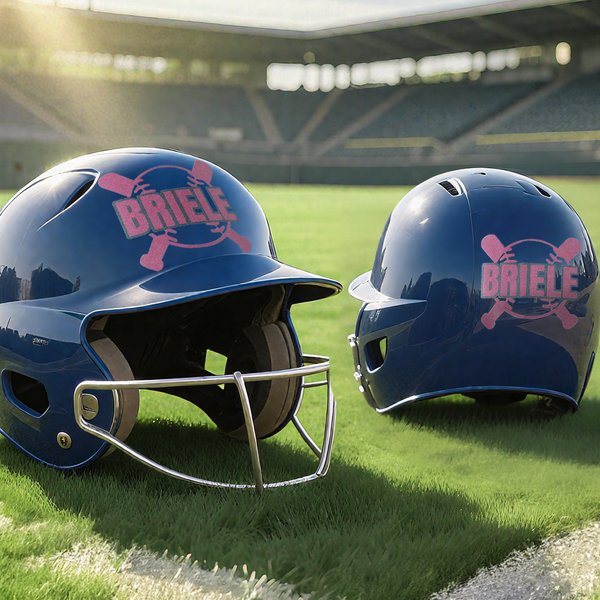 Personalized Multicolour Glitter Baseball Bat Design Decal Stickers with Name Set of 2 Helmet Laptop Decor Birthday Gift for Baseball Lover