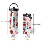 Personalized Fire Lorry Name Food-grade Stainless Steel Insulated Kid Water Bottle with Handle and Straw Birthday Back to School Gift for Boys Girls