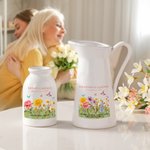 Personalized Grandma's Garden 2-15 Birth Flowers Ceramic Vase with Names and Text Home Decoration Birthday Gift for Mom Grandma